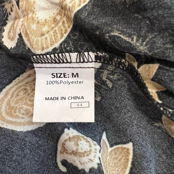 Floral Black and Tan Maxi Dress, Womens M, Sheer, Feminine, Flowly - Picture 8 of 9